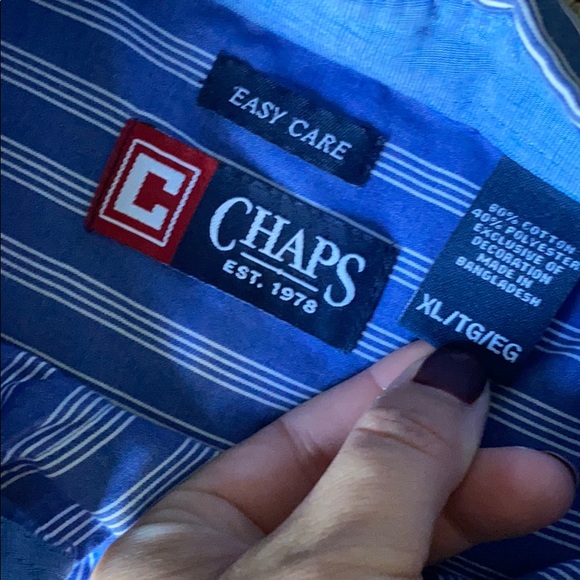 Men’s long sleeved blue button down - Picture 3 of 4